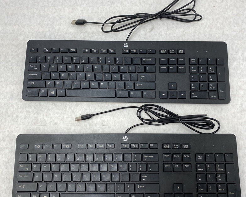 Lot(2) HP 803181-001 Slim USB Wired Enhanced Keyboard KBAR211 Genuine OEM