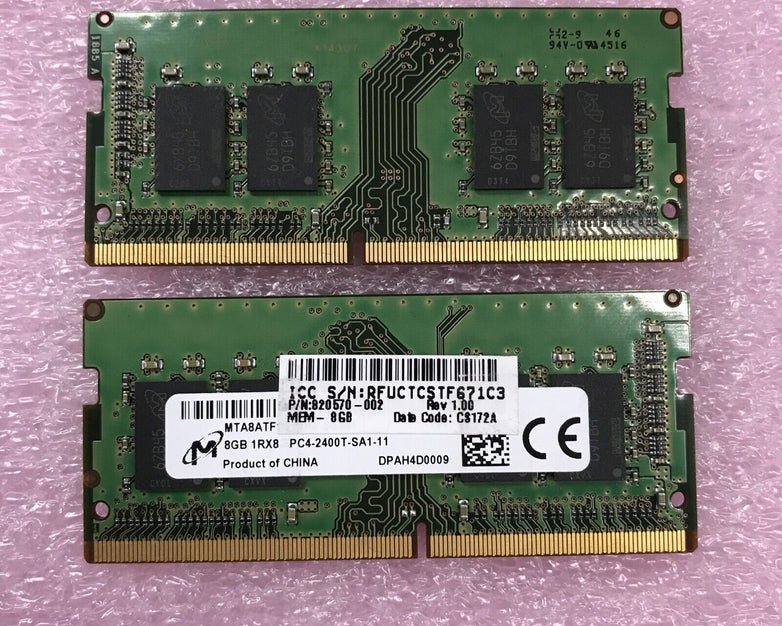 Micron 16GB Kit 2x8GB 1Rx8 PC4-240oT-SA1-11 Laptop Memory MTA8ATF1G64HZ