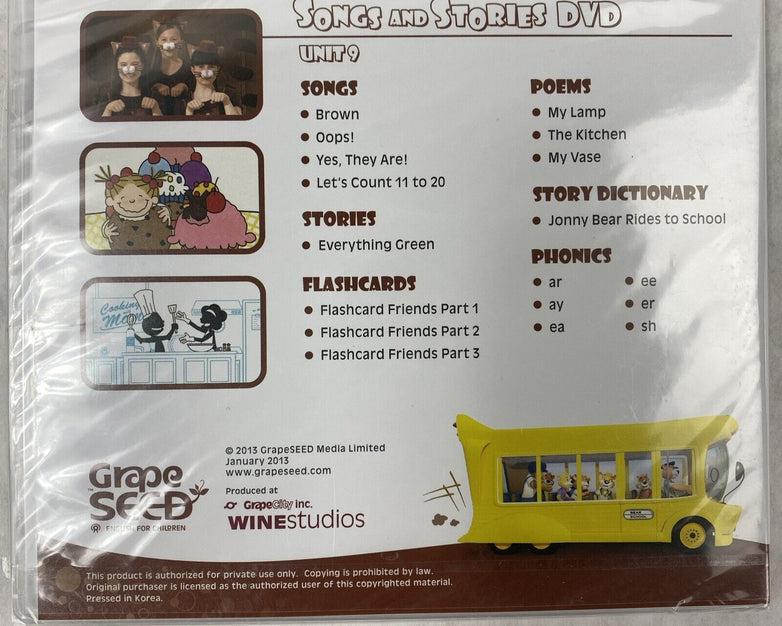 Grapeseed Songs And Stories DVD Unit 9 Brown English Education for Children Kid