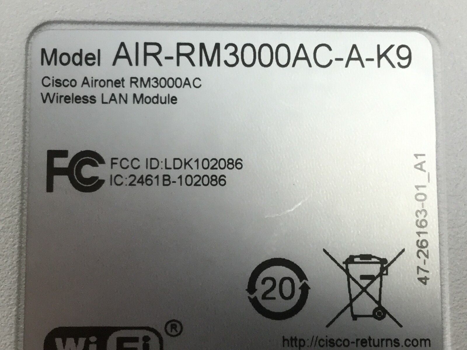 Cisco AIR-CAP3602I-A-K9 Aironet 802.11n AP with AIR-RM3000AC-A-K9