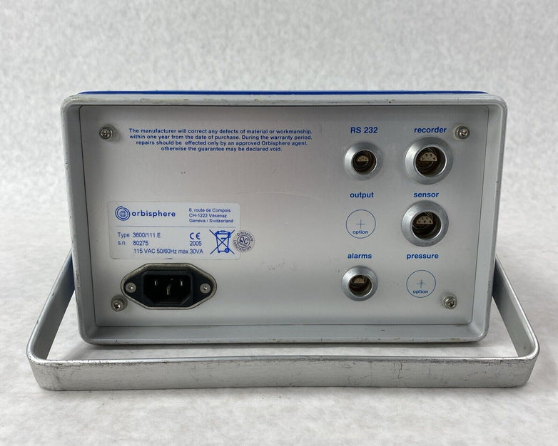 Orbisphere Laboratories Model 3600 Analyzer w/ Key and Power Adapter