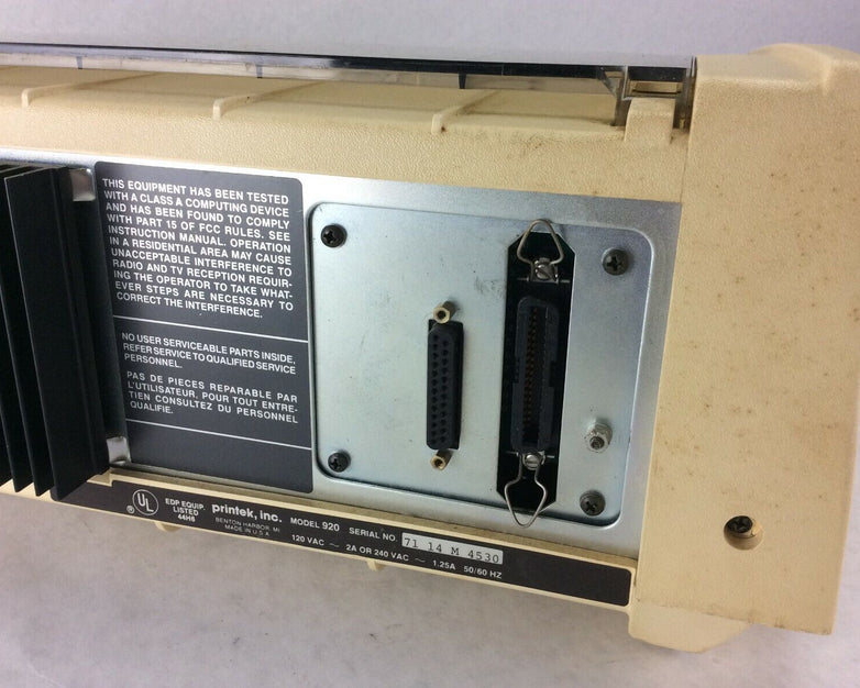 Printek Model 920 Dot Matrix Printer Serial