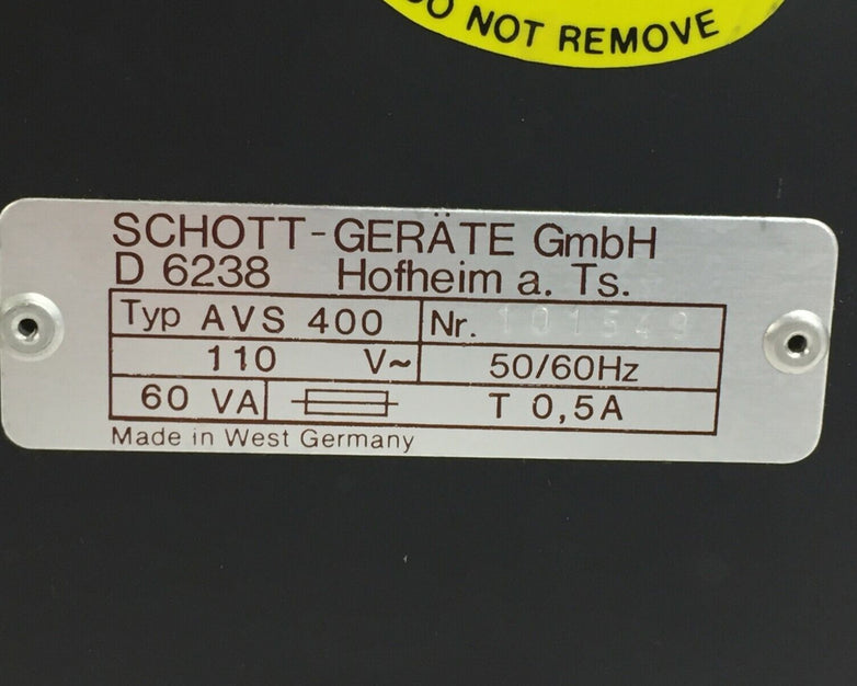Schott Gerate AVS 400 Includes Power Cord