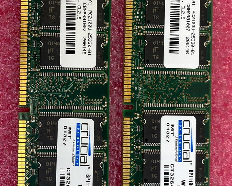 2x 256MB Micron MT16VDDT3264AG-265A1 PC2100U DDR 266MHz RAM Memory