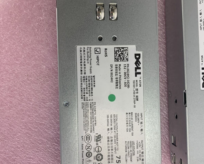 lot of 2 Dell 750W Power Supply G24H2