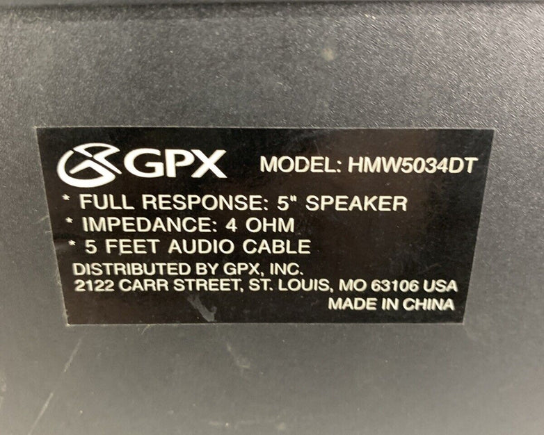 GPX X-Bass HMW5034DT Full Response 5" Speaker 4 OHM