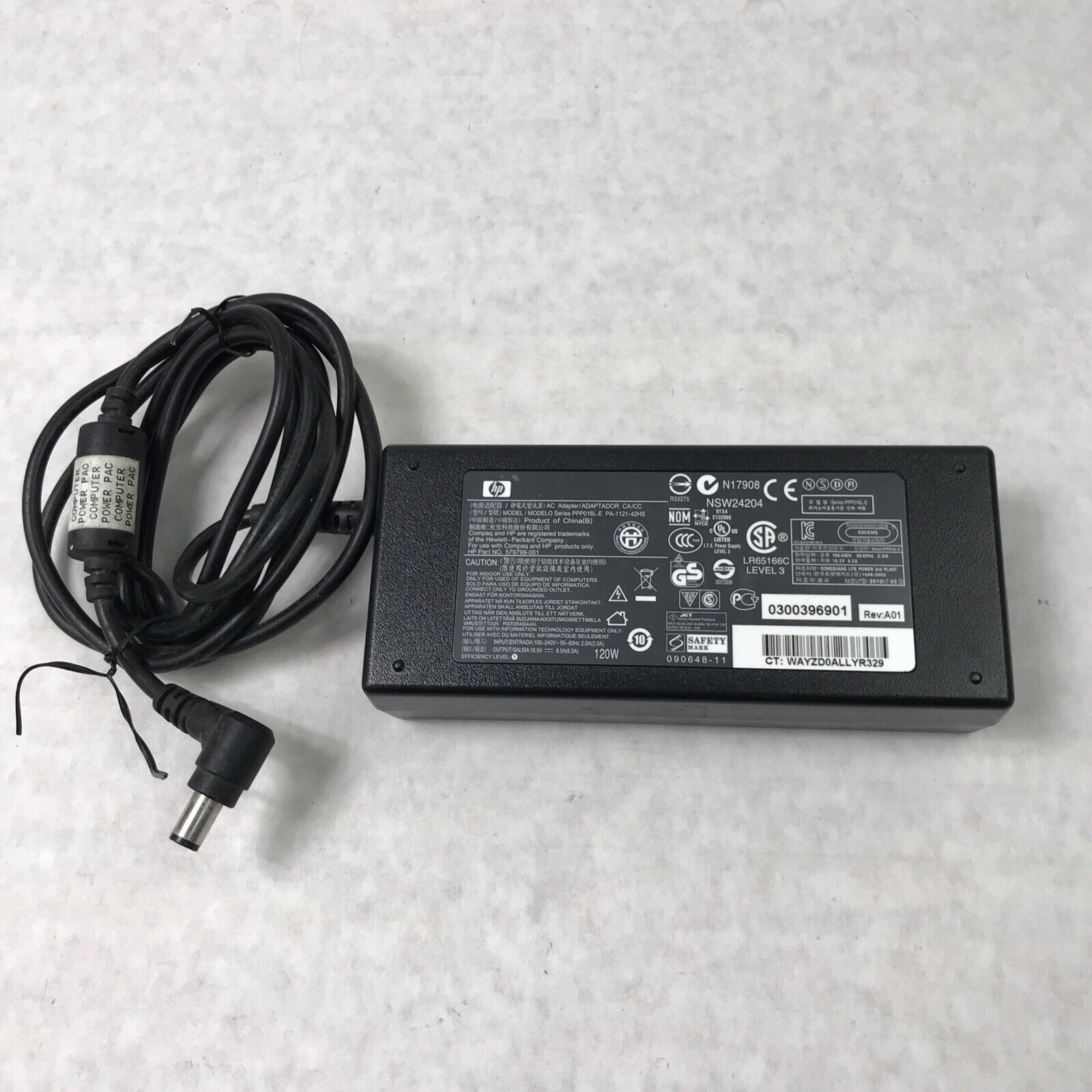 (Lot of 2) HP PA-1121-42HS Laptop Charger 18.5V 60Hz 6.5A 579799-001