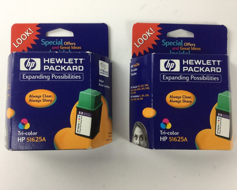 HP Inkjet Print Cartridge 51625A Tri Color (Lot of 2), NEW