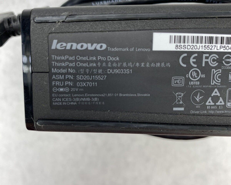 Lot of 10 Lenovo ThinkPad OneLink Docks Model DU9033S1