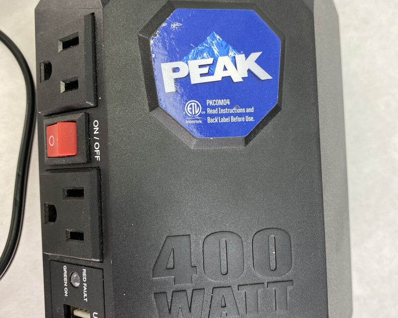 Peak PKC0M04 Mobile 400 Watts Automobile 2 AC Power Outlet w/ USB Charger
