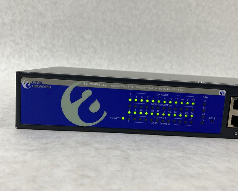 Amer Netowkrs SGR24W4 24-Port Gigabit Ethernet Switch w/ 4 Combo RJ45/SFP Ports