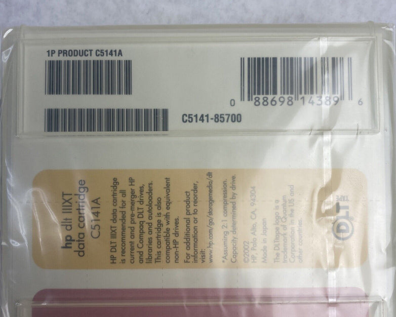 Lot ( 5 ) HP DLT IIIXT 30GB Data Cartridge SureStore Tape C5141A-85700