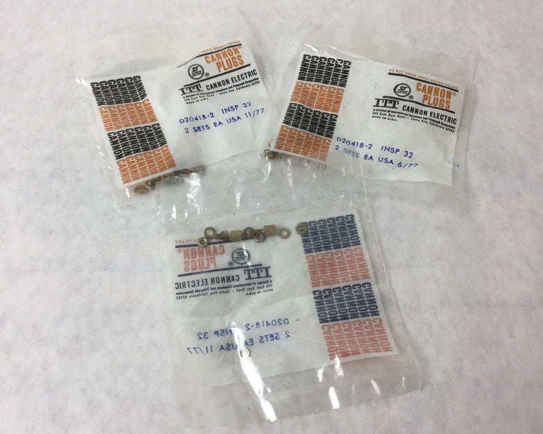 ITT CANNON D20418-2 (2 Sets Per Bag) Lot of 3 Bags, NEW Sealed