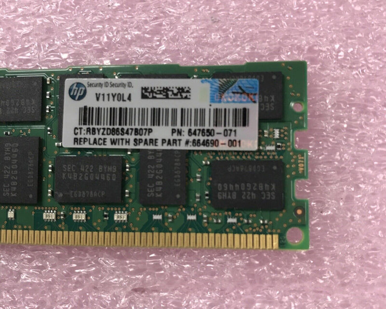 Samsung 16GB Kit 2x8GB 2Rx4 PC3L-10600R-09-12-E2-D3 Ram M393B1K70QB0-YH9Q8