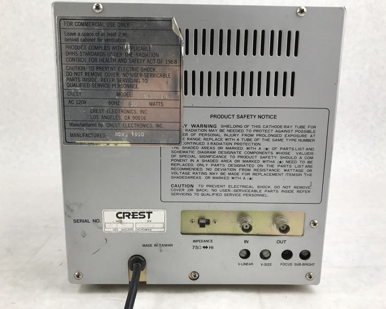 Vintage Crest VM-9-TW Television VM 9 TW