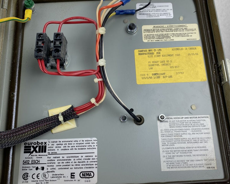 Blue Giant MTR 1160T 027-105 Truck Restraint 115V Control Panel 038-158 ES