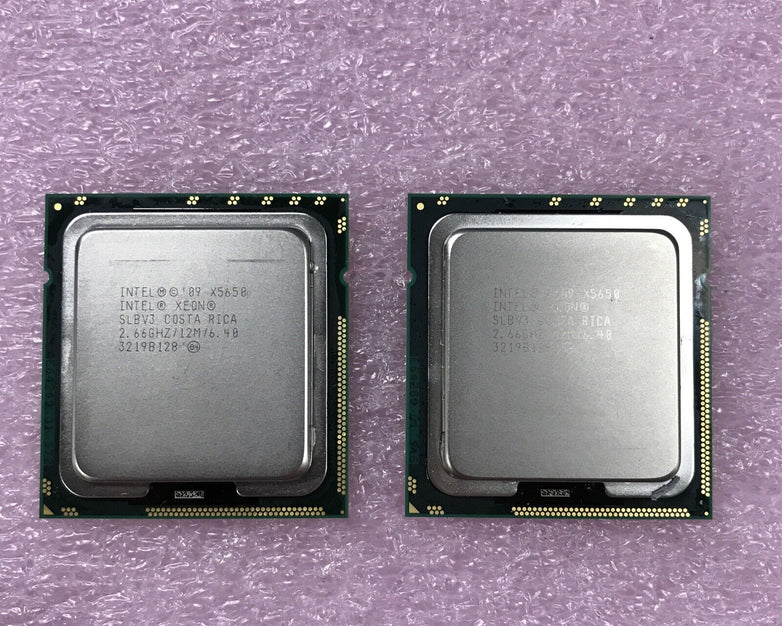 (Lot of 2) Intel Xeon X5650 2.66GHz 12MB 6.4GT/s SLBV3 CPU Processors