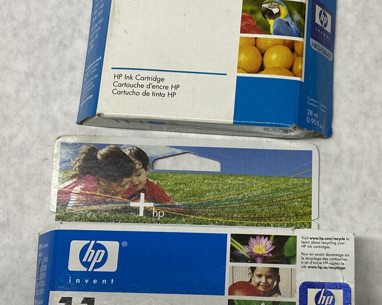 Lot( 2 ) HP 11 Cyan C4836A Ink Cartridge SEALED Expired 2008 + 2010