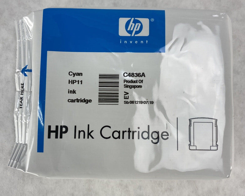 Lot( 2 ) HP 11 Cyan C4836A Ink Cartridge SEALED Expired 2008 + 2010