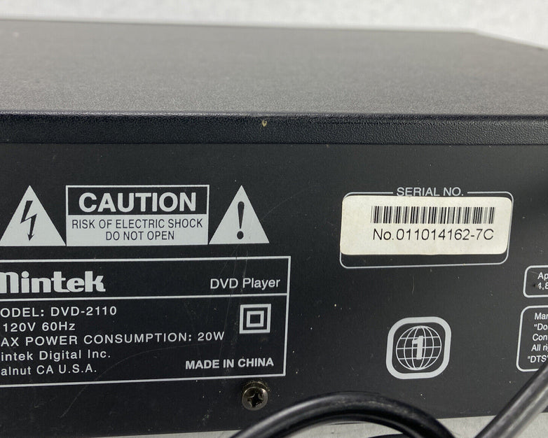 Mintek DVD-2110 DVD CD Player S-Video Component RCA NO REMOTE