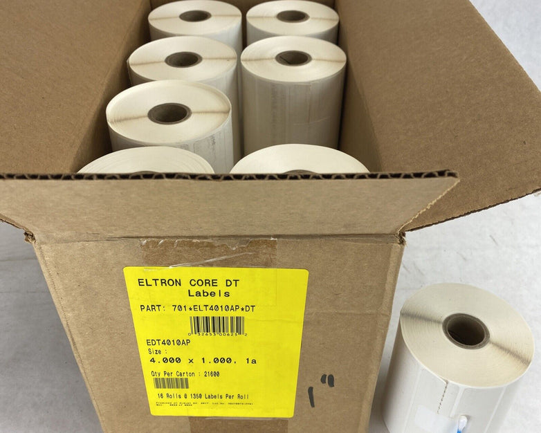 16 rolls x 1350 labels Eltron 701*ELT4010AP*DT 1" Core thermal printer 4″ x 1″