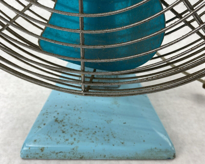 Vintage Superior Electric 1200 3-Speed Aqua Blue 120V 60Hz Table Fan