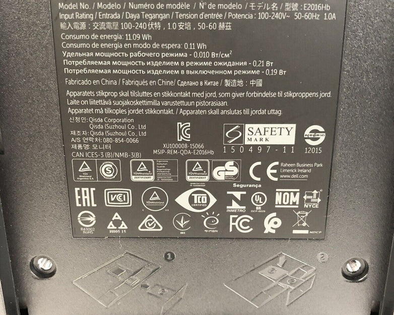 Dell E2016H 20" Widescreen 1600 x 900 LED LCD Monitor VGA E2016Hb 15066
