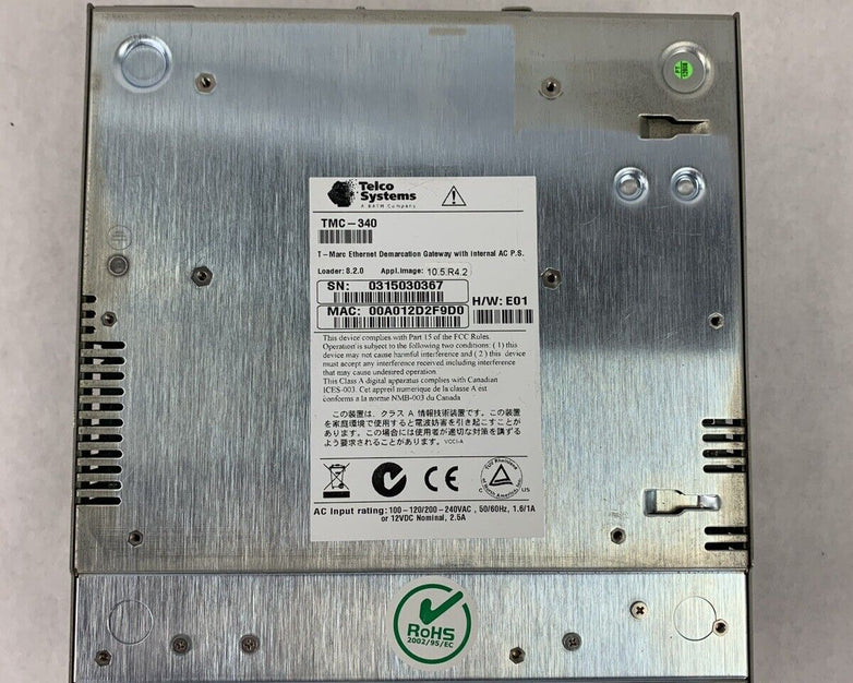 Telco Systems T-MARC 340 TMC-340 Ethernet Demarcation Gateway Tested