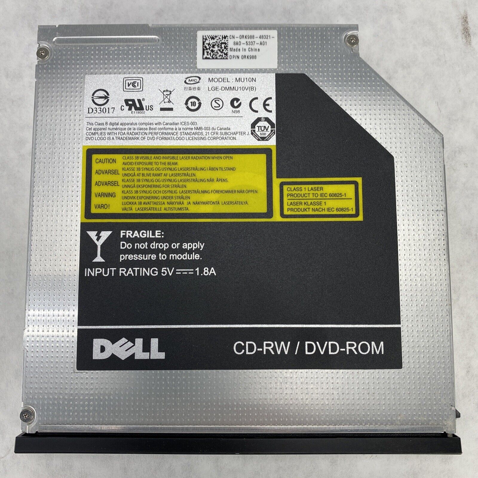 Dell 0RK988 24X SATA CDRW/DVD-ROM Drive MU10N for Latitude E6500 E6510