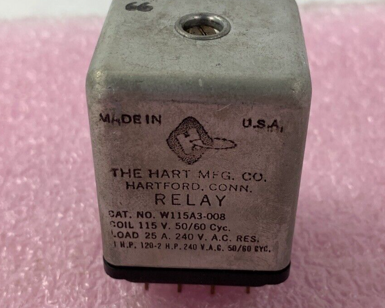 Vintage USA HART MFG CO Hartford CT Relay W115A3-008 115V 60 CYC