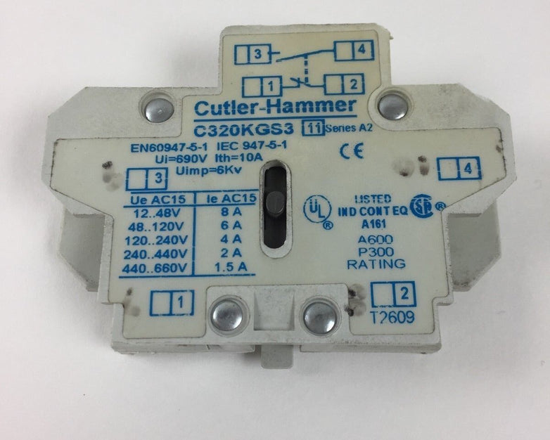 Cutler-Hammer Side Mount Auxiliary Control , C320KGS3 Series A2