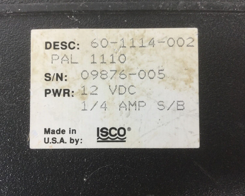 ISCO PAL 1110 Parameter Actuator/Logger, Powers On & Reset,