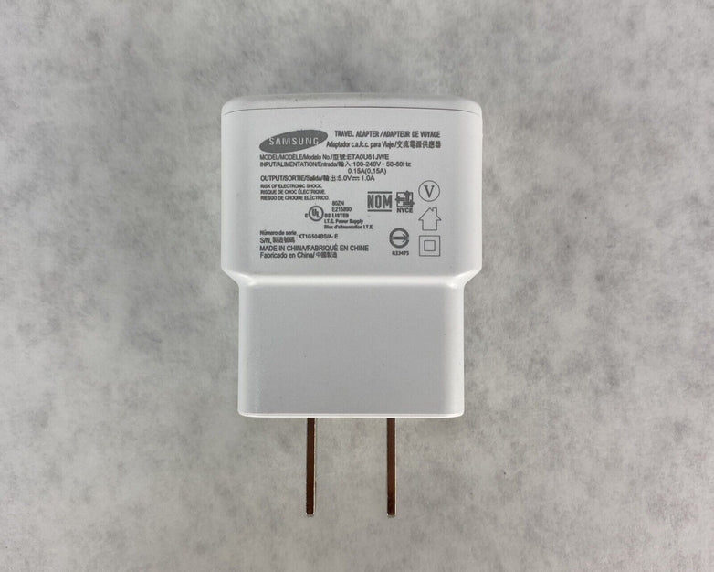 Lot of 2 OEM Samsung ETAOU61JWE 2.0 Amp Wall Charger and 5ft ECB-DU4EWE Cable