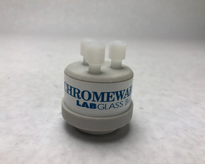 Lot of 5 LabGlass Biotech Three Hole Cap Chromeware