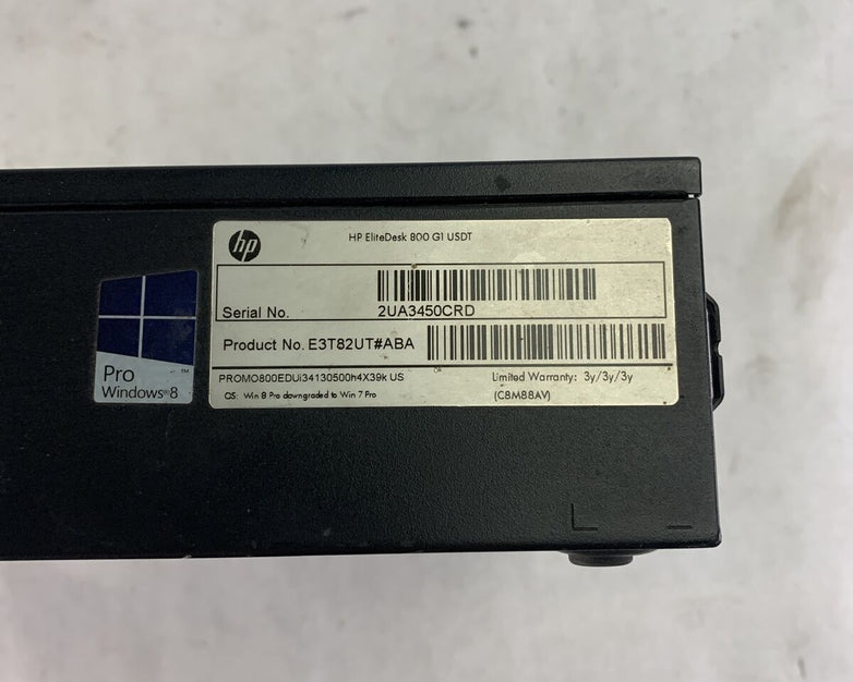 HP EliteDesk 800 G1 USFF Intel Core i3-4130 3.4GHz 4GB RAM No HDD No OS