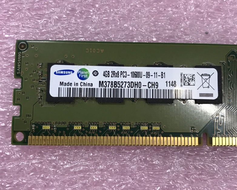Samsung 8GB Kit 2x4Gb 2Rx8 PD3-10600U-09-11-B1 Desktop Memory M378B5273DH0