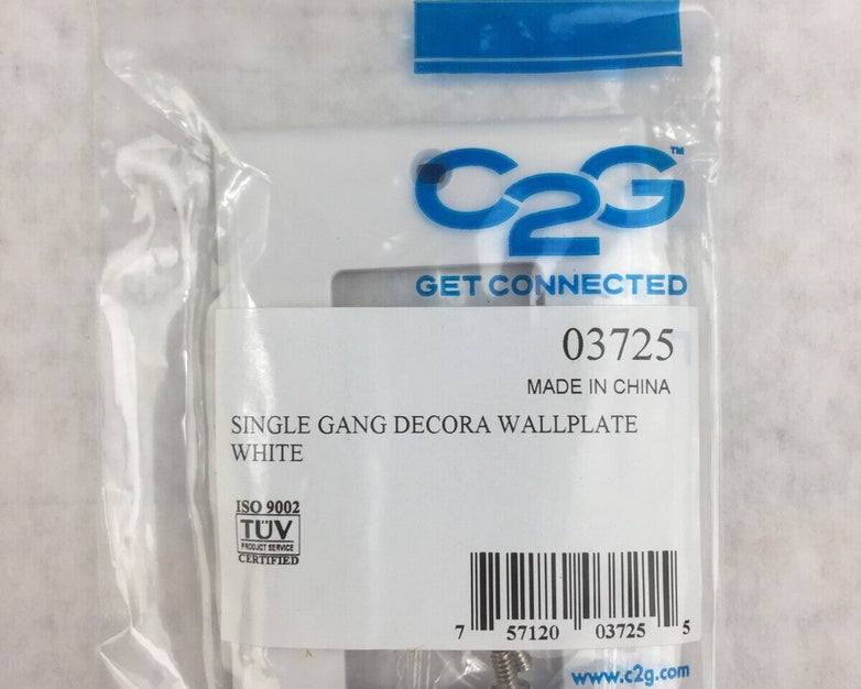 Lot of 5 C2G 03725 Decorative One Cutout Single Gang Wall Plate - White