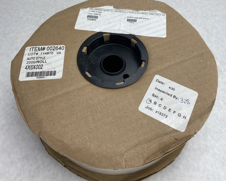 1800/Roll 250ml 10.2 x 15.2 cm (4 x 6 inches) 2mil Pre-Opened Clear Poly Bags