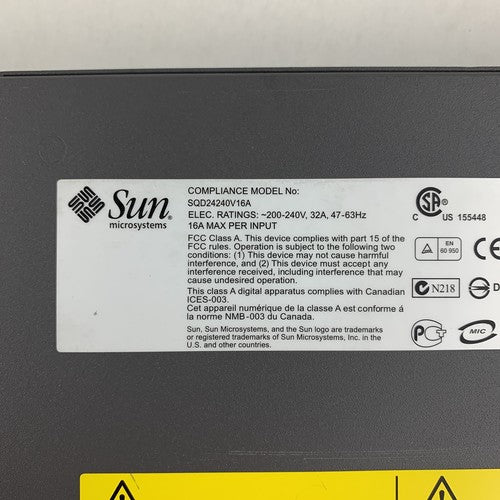 Sun SQD24240V16A  3001546-02 Dual Input AC Sequencer Power Supply