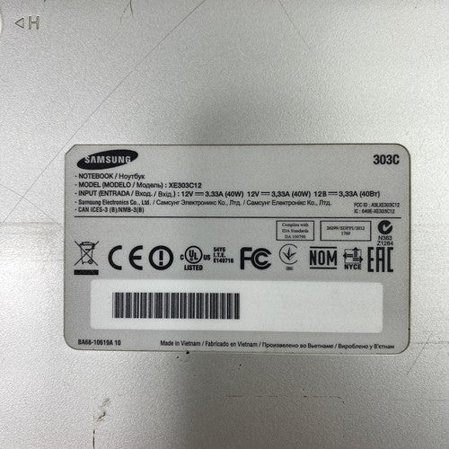 Samsung Chromebook XE303C12 16GB eMMC 1.7GHz 2GB DDR3L 0.3MP webcam 46% BATTERY