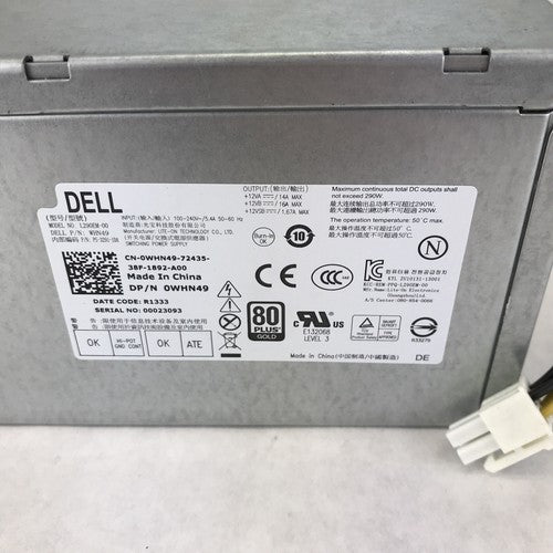 Dell WHN49 L290EM-00 Gray OptiPlex Power Supply Max Power 290WSN/00023093