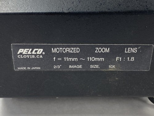 Pelco TV10AC-1 Motorized Zoom Lens f = 11mm - 110mm f 1 - 1.8 Untested