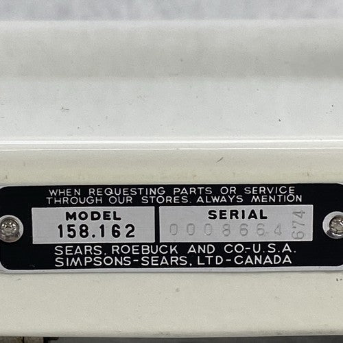 Vintage Sears Kenmore 158.162 Zigzag Sewing Machine - Parts or Repair