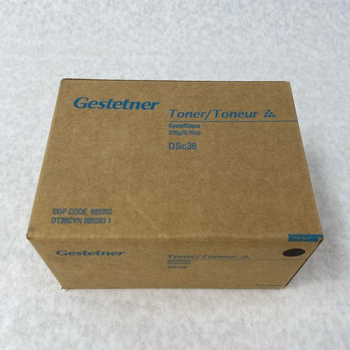 Genuine Gestetner DSc38 Cyan Toner Cassette 275g 9.70oz 885383