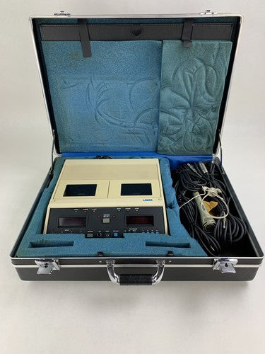 Lanier LCR-4D Dual Record Cassette Transcriber Hard Case w/ 4x Mics + Cords