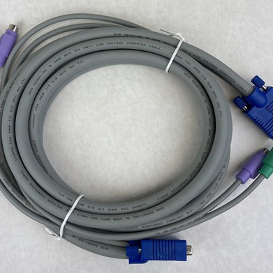 KVM Switch Cable 6-pin PS2 Keyboard Mouse & HD15 VGA Male to Male (Lot of 3)