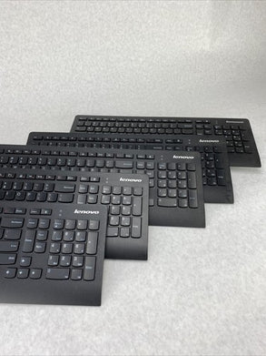 Lot of 5 Lenovo KU-0989 Slim Wired USB Computer Keyboard 54Y9489 Black