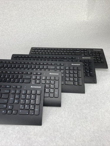 Lot of 5 Lenovo KU-0989 Slim Wired USB Computer Keyboard 54Y9489 Black