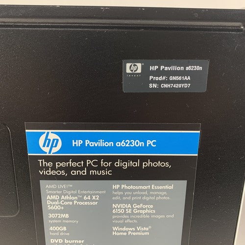 HP Pavilion A6230N MT Desktop Computer AMD Athlon 64 x2 3 GB Ram No HDD No OS