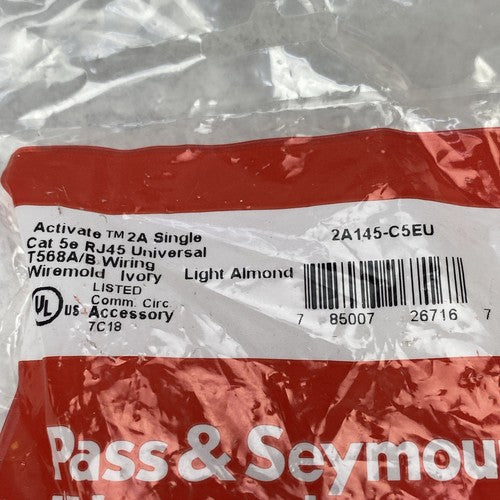 Pass & Seymour 2A145-C5EU Activate 2A Single Cat 5e RJ45 Wiremold Ivory - Lot 15